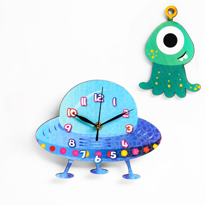 Часы настенные, серия: Детские НЛО, дискретный ход, 21.7 х 17 см часы настенные серия детские мороженое рожок дискретный ход 32 х 23 см