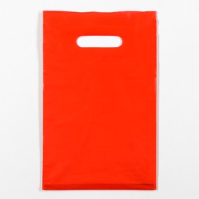 Пакет полиэтиленовый с вырубной ручкой, Красный 20-30 См, 30 мкм Ош
