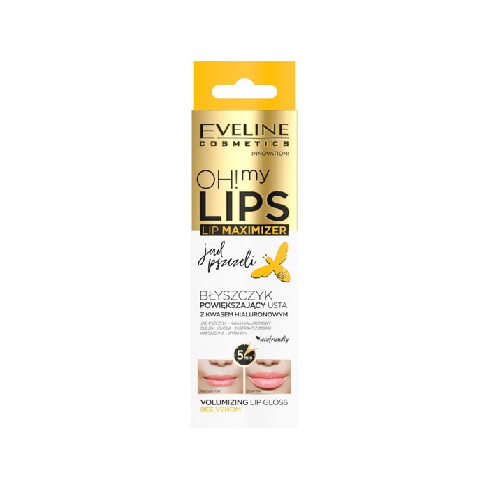 Блеск для увеличения объёма губ Eveline Oh my Lips-Lip Maximizer «Пчелиный яд», 4,5 мл