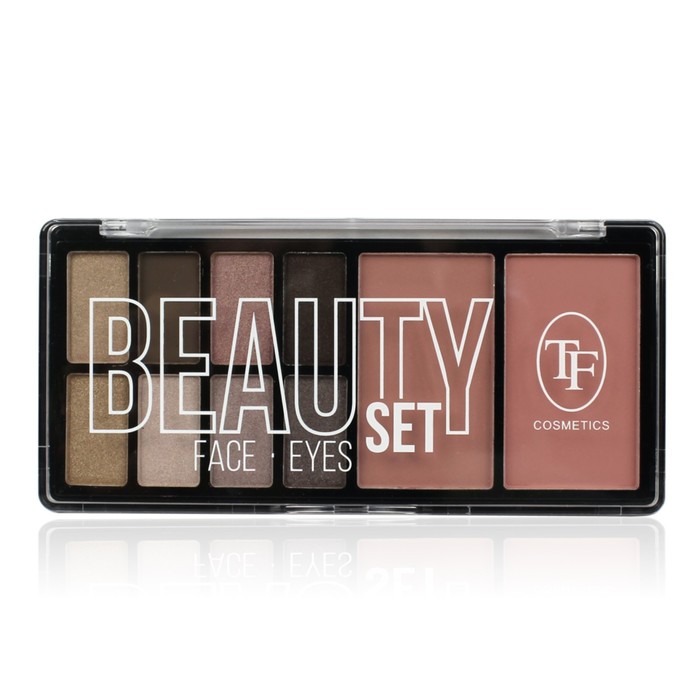 Палетка теней для век TF Beauty Set TE-31-10C, тон 10 серо-бежевая палитра, 13.8 г