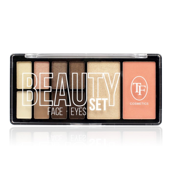 Палетка теней для век TF Beauty Set TE-31-12C, тон 12 нюдово-коричневая палитра, 13,8г