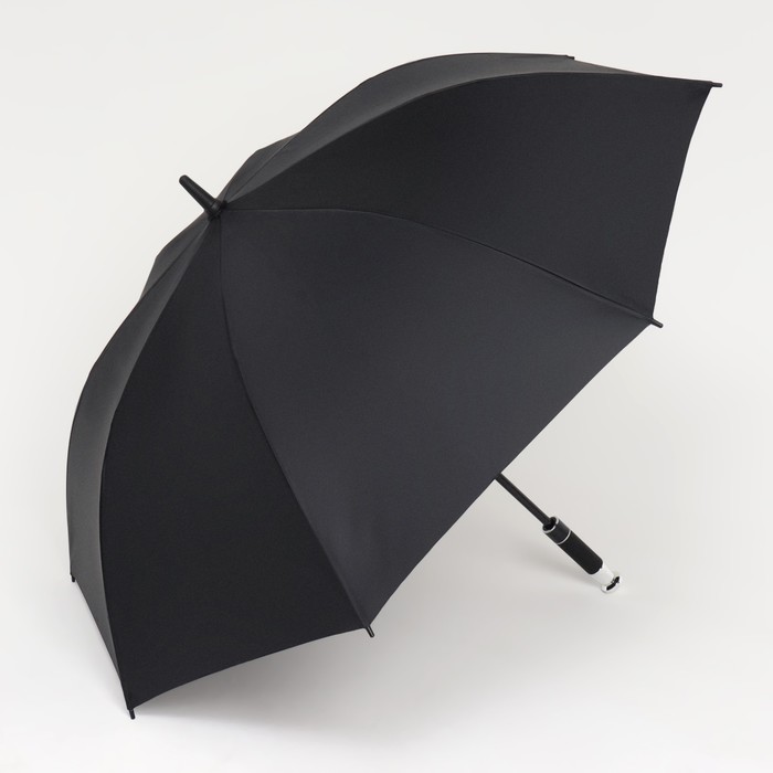 Зонт - трость полуавтоматический «Однотонный», 8 спиц, R = 61 см, цвет чёрный
