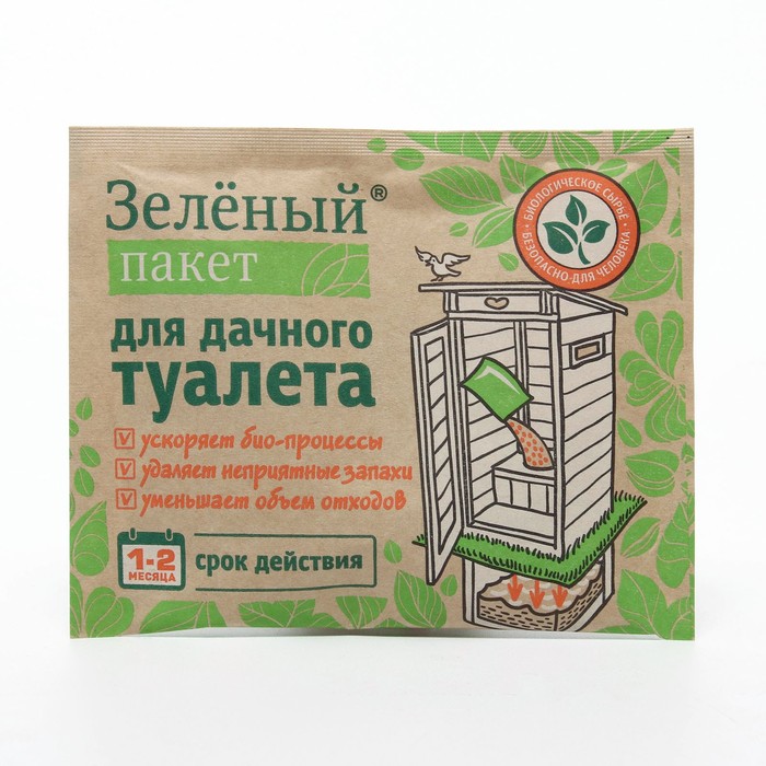 Средство для дачных туалетов Зеленый пакет на 2 мес., 30 г
