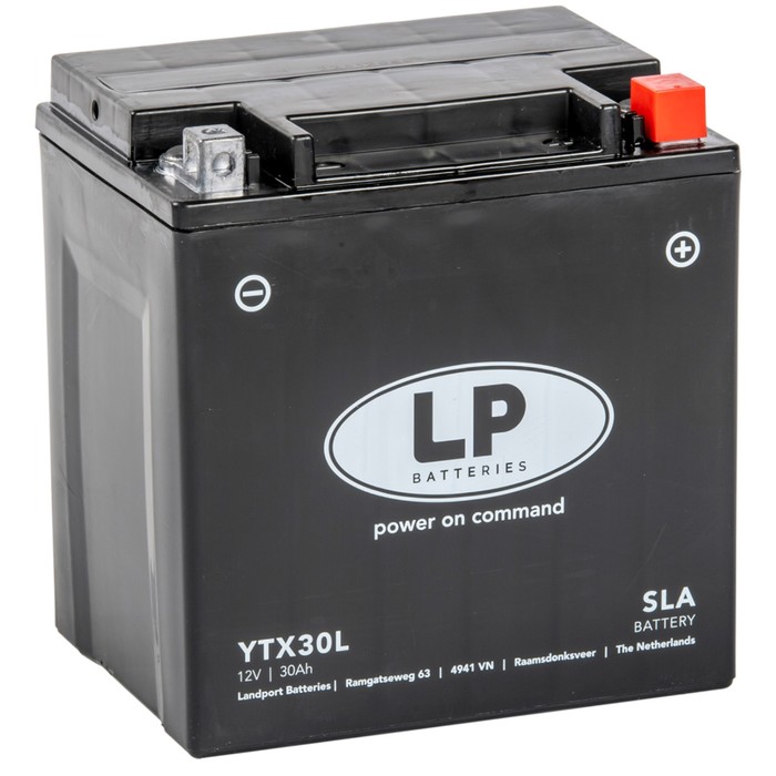 Аккумулятор Landport YTX30L, 12 В, 30 Ач, пуск ток 385 А, обратная (- +)