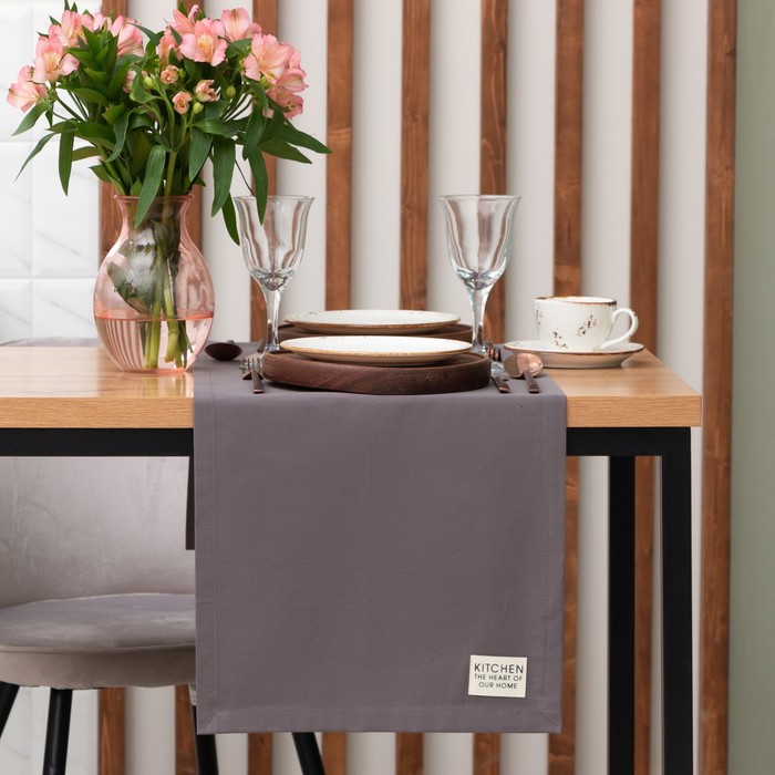 

Дорожка на стол Этель Kitchen 40х150 +/-5 см, цв. серый, 100% хл, саржа 220 г/м2