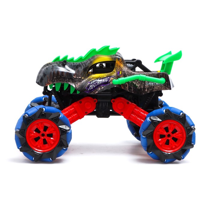 

Джип радиоуправляемый DINO, 4WD полный привод, движение во всех направлениях, работает от аккумулятора, зелёный