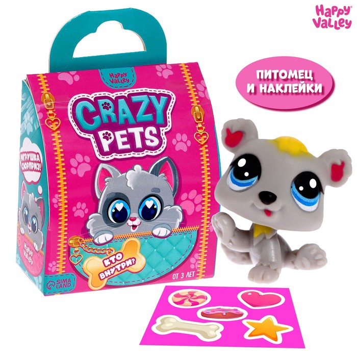 Игрушка-сюрприз Crazy Pets, с наклейками игрушка сюрприз funny pets микс