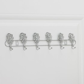 

Вешалка настенная Доляна «Розы», 6 крючков, 42×3×9 см, цвет серебряный