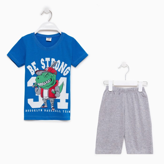 Комплект (футболка/шорты) для мальчика, цвет синий, рост 110