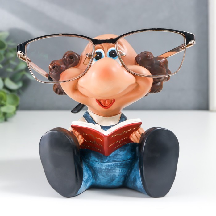 Сувенир полистоун подставка под очки Дедуля с книгой 13х10х11 см подставка под vr очки с креплениями для touch