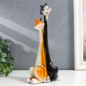 

Сувенир полистоун обнимашки "Кот и кошка - удивление" 23х11х5,7 см