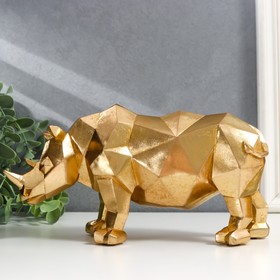 Сувенир полистоун 3D 'Золотой носорог' 25,1 см Ош