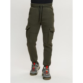 

Брюки джоггеры с начёсом мужские зимние цвета хаки, размер 56