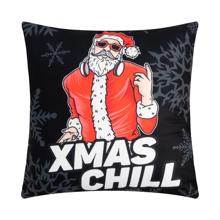 

Подушка декоративная новогодняя Этель «Xmas chill», 40х40 см, 100% п/э, велюр