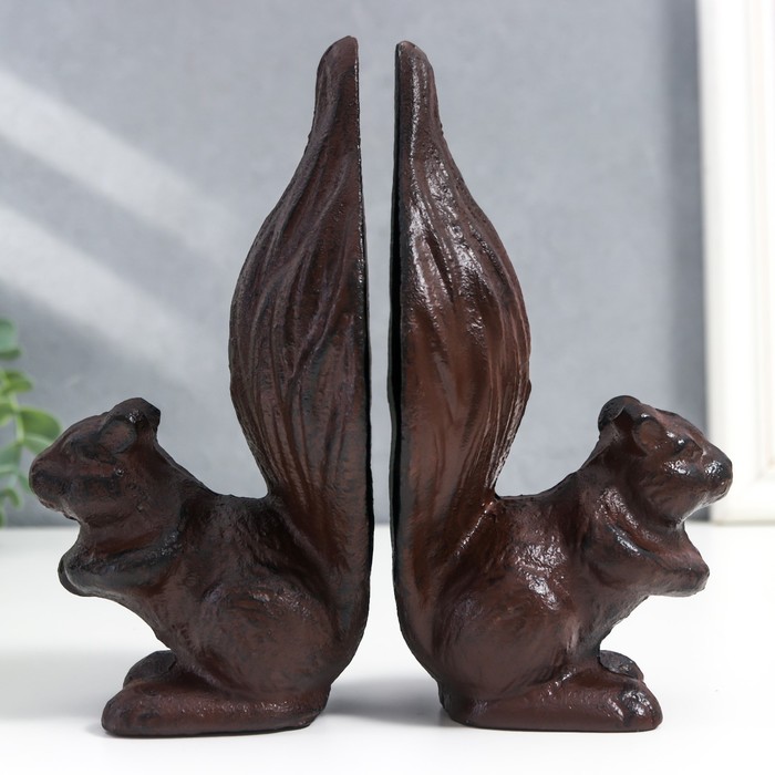 

Держатель для книг чугун "Белки" набор 2 шт 18х9х10 см