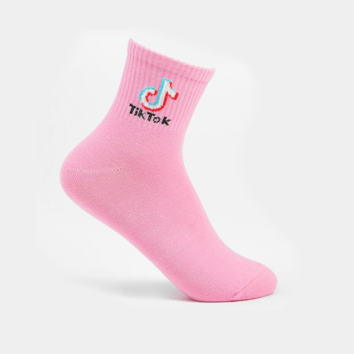 

Носки детские TikTok, цвет розовый, размер 20 (8-10 лет)