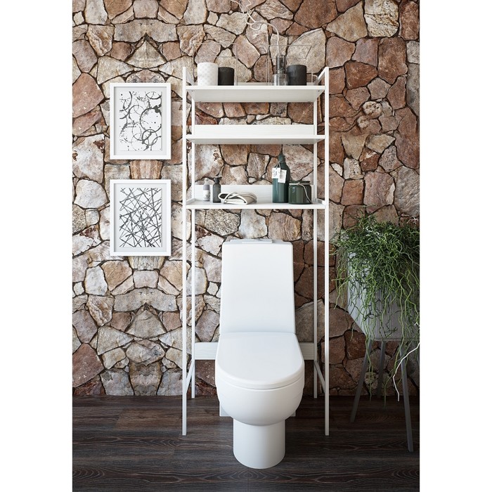 Стеллаж над сантехникой, белый, 63,5 х 30 х 160 см