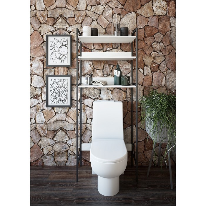 Стеллаж над сантехникой, черный, 63,5 х 30 х 160 см