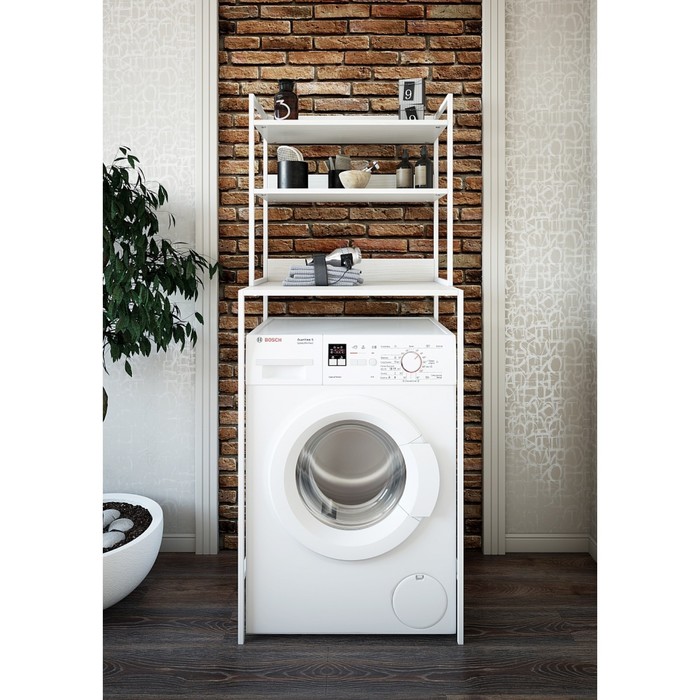 Стеллаж над стиральной машиной, белый, 63,5 х 46,5 х 160 см