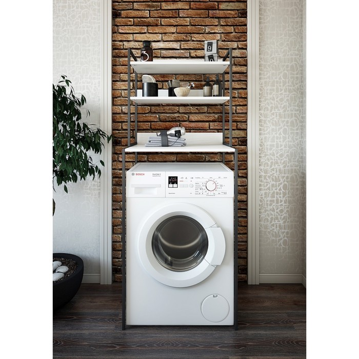 Стеллаж над стиральной машиной, черный, 63,5 х 46,5 х 160 см