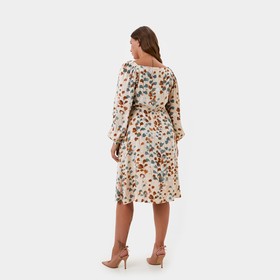 

Платье женское с разрезом MIST plus-size, размер 58, цвет бежевый