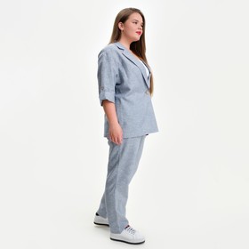 

Пиджак женский MIST plus-size, размер 56, цвет голубой