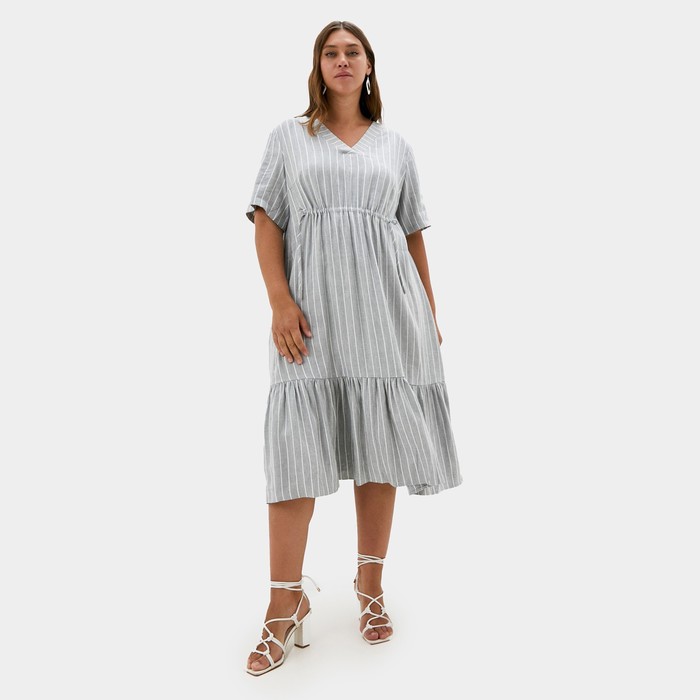 Платье женское на кулиске MIST plus-size, размер 50, цвет серый