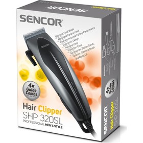 

Машинка для стрижки Sencor SHP 320SL, 3-12 мм, 4 насадки, 220 В, чёрная