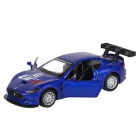 

Машина металлическая Maserati Gran Turismo MC GT4 1:43, открываются двери, инерция, цвет синий