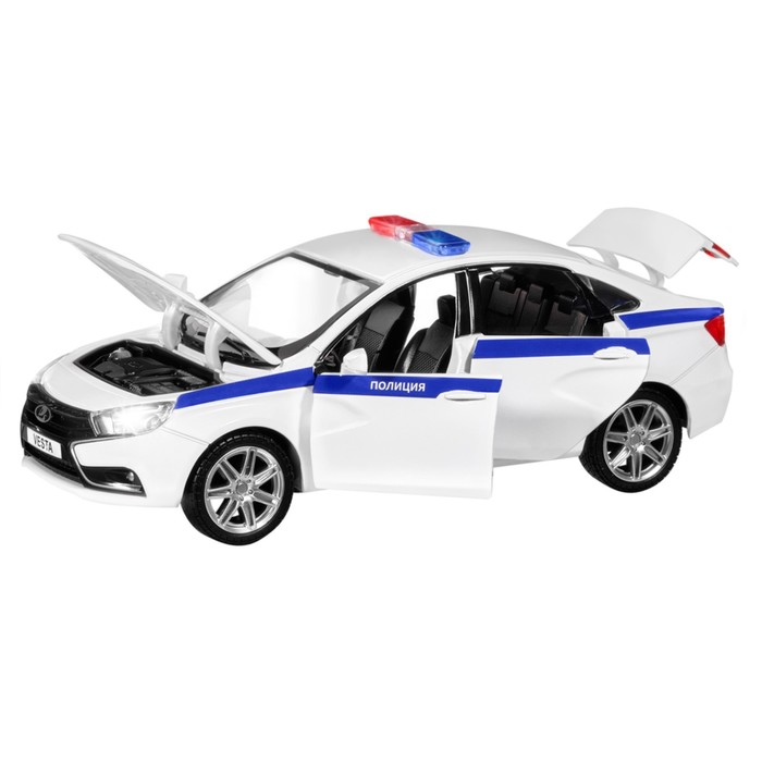 Машина металл. "Lada Vesta "Полиция" седан, 1:24,откр.двери,капот, багаж,свет,звук, инерц