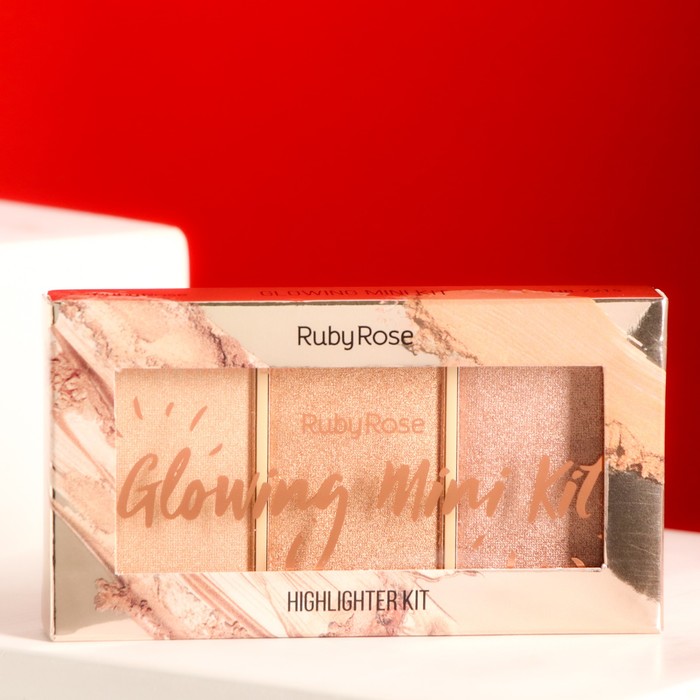 Палетка хайлайтеров, Ruby Rose, Glow Mini Kit, 3 оттенка