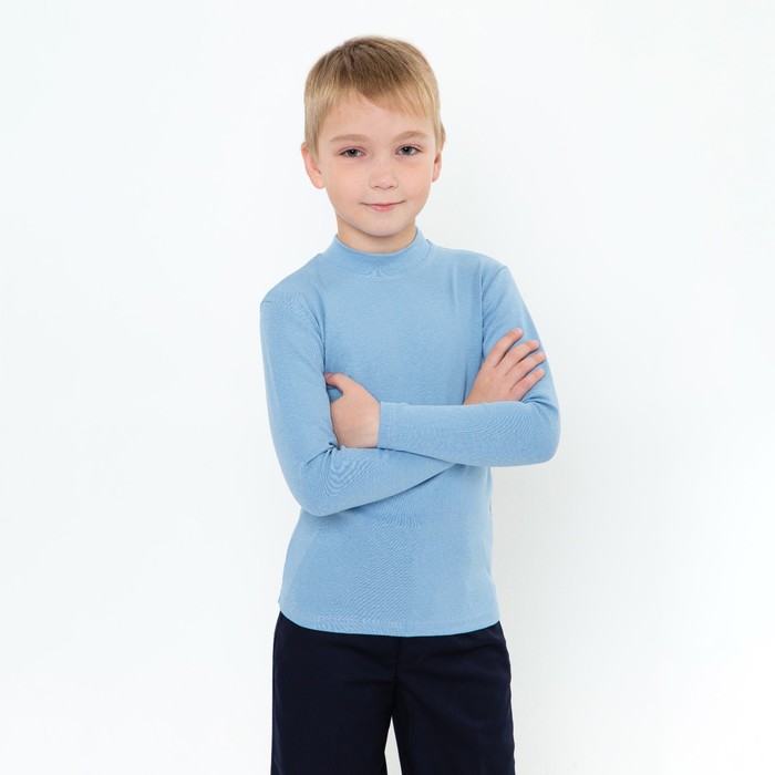 фото Джемпер (водолазка) для мальчика, цвет голубой, рост 134 basia