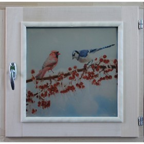 Окно «Зима», 40 × 40 см, однокамерный стеклопакет, уплотнитель