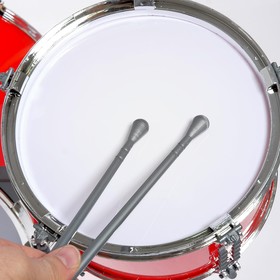 

Барабанная установка Jazz, 3 барабана, тарелка, палочки, стульчик, МИКС, уценка (нет ножной педали)