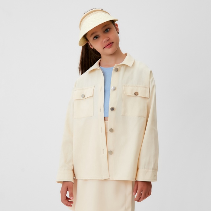 

Рубашка для девочки MINAKU: Casual collection KIDS цвет бежевый, рост 146