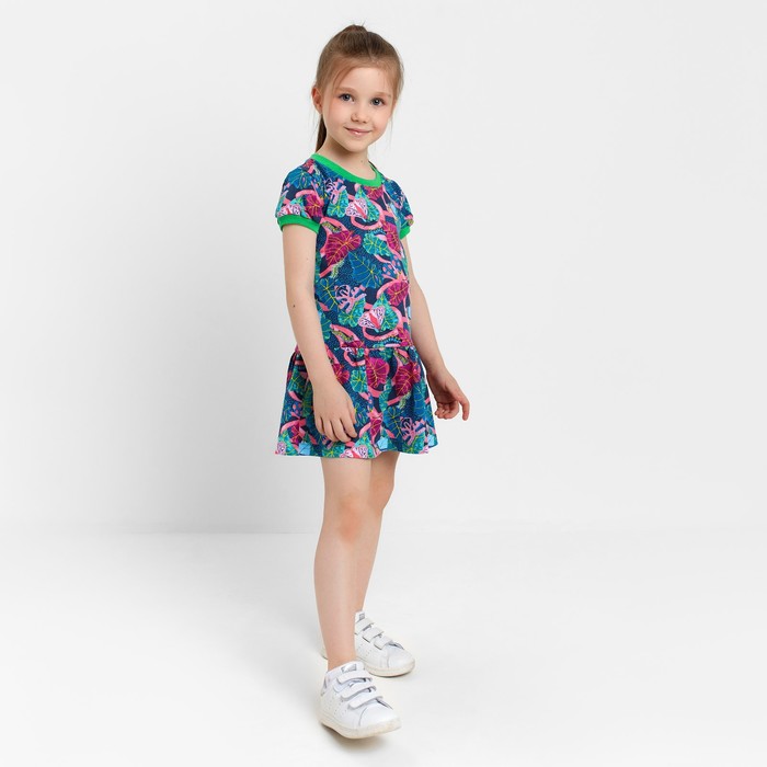 фото Платье для девочки а.80-44 кт, цвет фуксия/синий, рост 110 см юниор текстиль