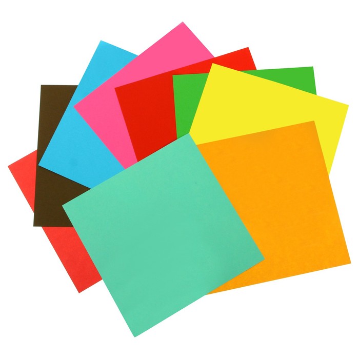 Бумага цветная для оригами и аппликаций 14 х 14 см, 200 листов, 20 цветов 