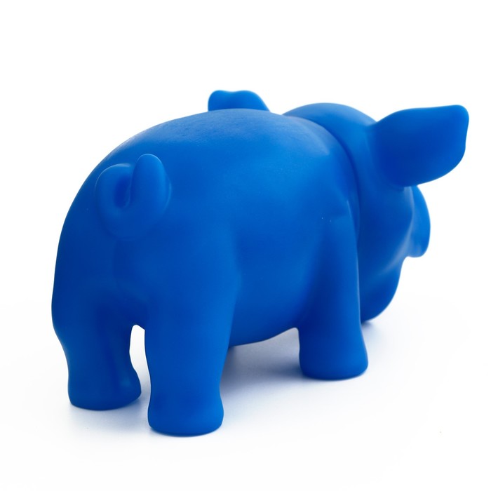фото Игрушка хрюкающая "веселая свинья" для собак, 15 см, синяя пижон