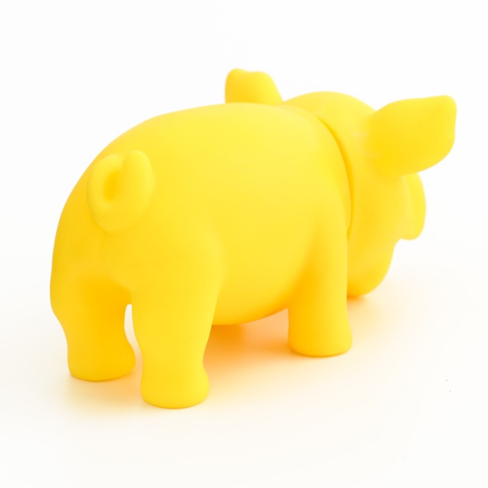Игрушка хрюкающая "Веселая свинья" для собак, 15 см, жёлтая