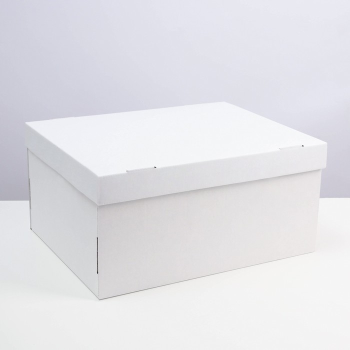 Коробка складная, крышка-дно 37 х 28 x 18 см, белая