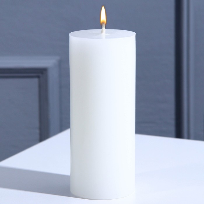 Свеча интерьерная Столбик, белая, 12 х 5 см свеча интерьерная белая с бетоном поталь 9 5 х 6 см