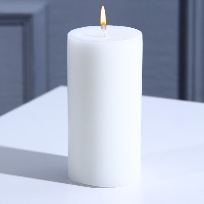 Свеча интерьерная Столбик, белая, 9 х 4,5 см