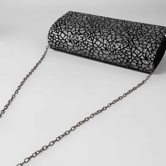 Цепочка для сумки, с карабинами, 5 × 7 мм, 120 см, цвет чёрный никель