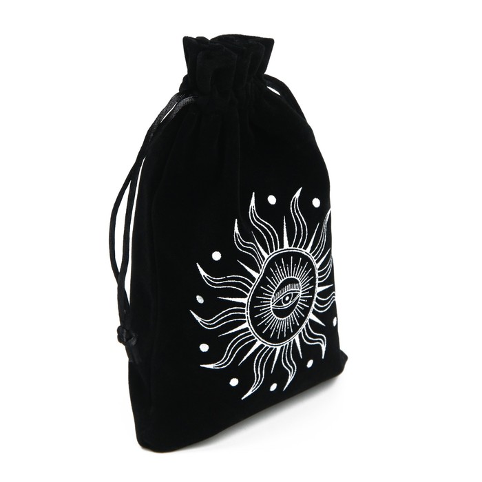 Мешочек для Таро «Солнечный свет», бархатный, чёрный, 12х18 см
