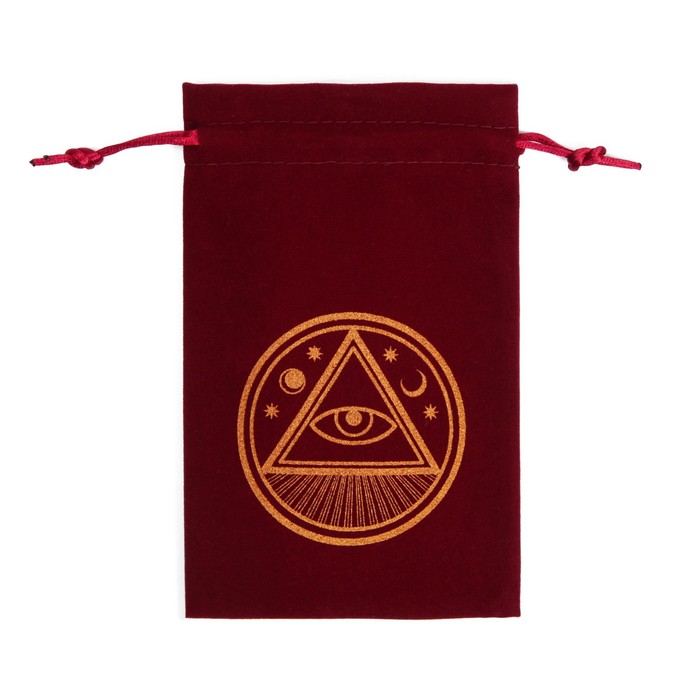 Мешочек для Таро, «Всевидящее око», бархатный, бордовый, 12х18 см мешочек для карт таро silvarie всевидящее око 12х19 см
