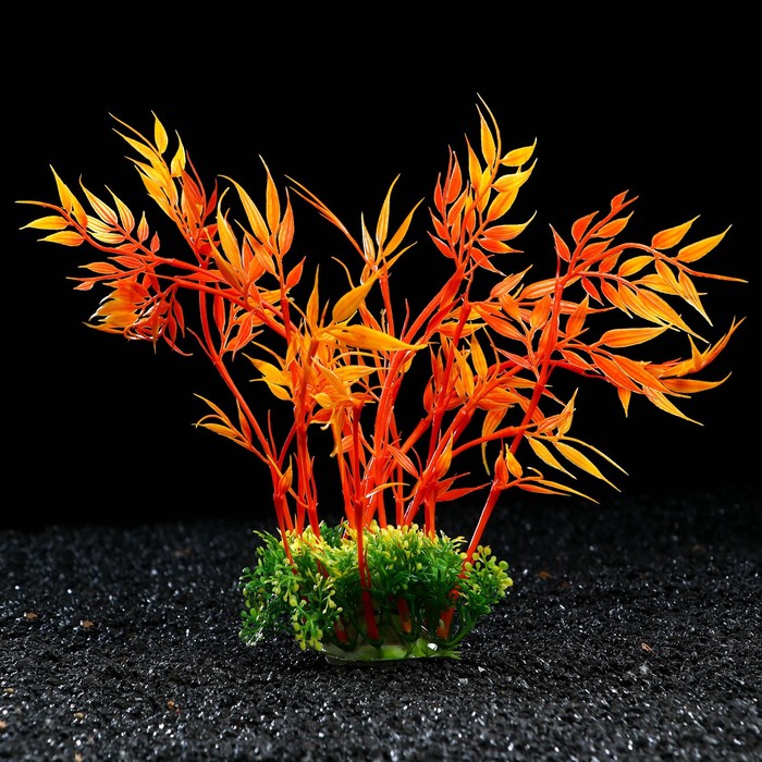 Растение искусственное аквариумное, 22 см, оранжевое растение искусственное аквариумное 25 см оранжевое