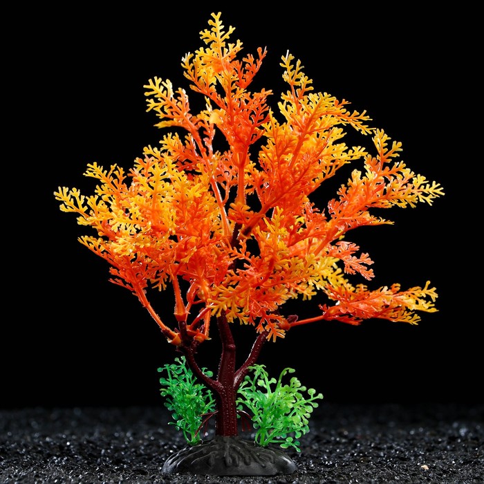 Растение искусственное аквариумное, 15 см, оранжевое