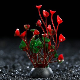 Растение искусственное аквариумное, 5 см, красное, 1 шт. Ош