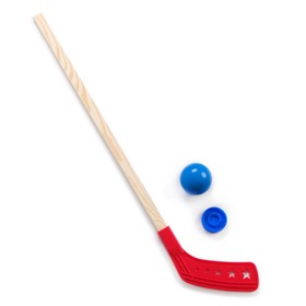 Клюшка хоккейная с мячом и шайбой, 83 см, d мяча=7 см, микс Ош