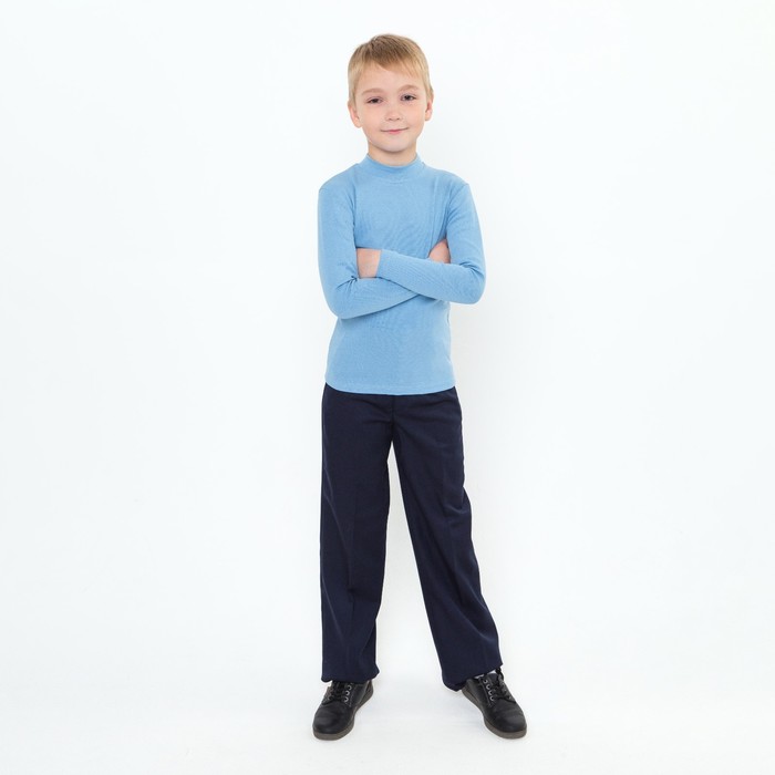 Брюки для мальчика, цвет темно-синий, рост 140 см (34) школьные брюки для мальчика зауженные заниженная посадка цвет темно синий рост 140 34 s